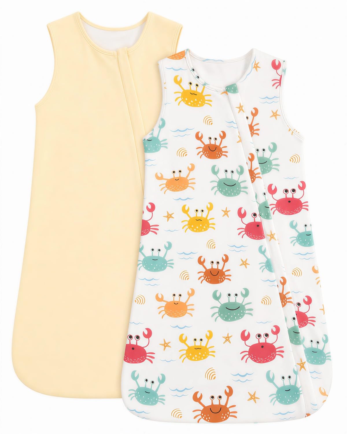 WYTbaby Baby Sleeping Bag 1.0 Tog Lyocell Unisex Baby Sleep Sack 2 Pack for Infant 0-6 Months