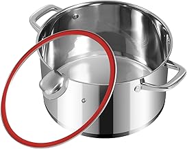 Stockpots with Lid-Stainless Steel Stock Pot-8 Quart Soup Pot-Induction Pot-Cookware -Stockpot with Glass Lid (8 Quart)