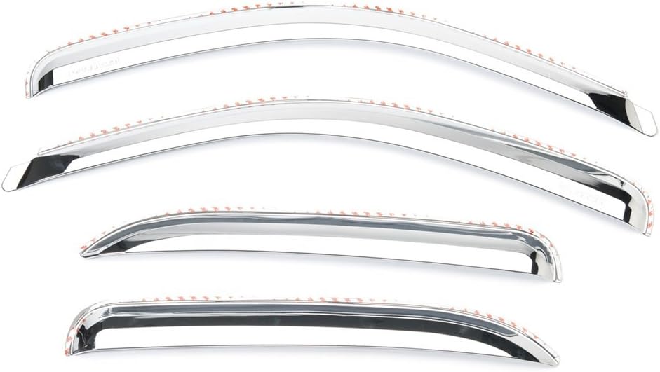 Putco Element Chrome Window Deflectors Fits Hyundai Tucson 2005-2009 - Set of 4 - Exterior Tape On Install