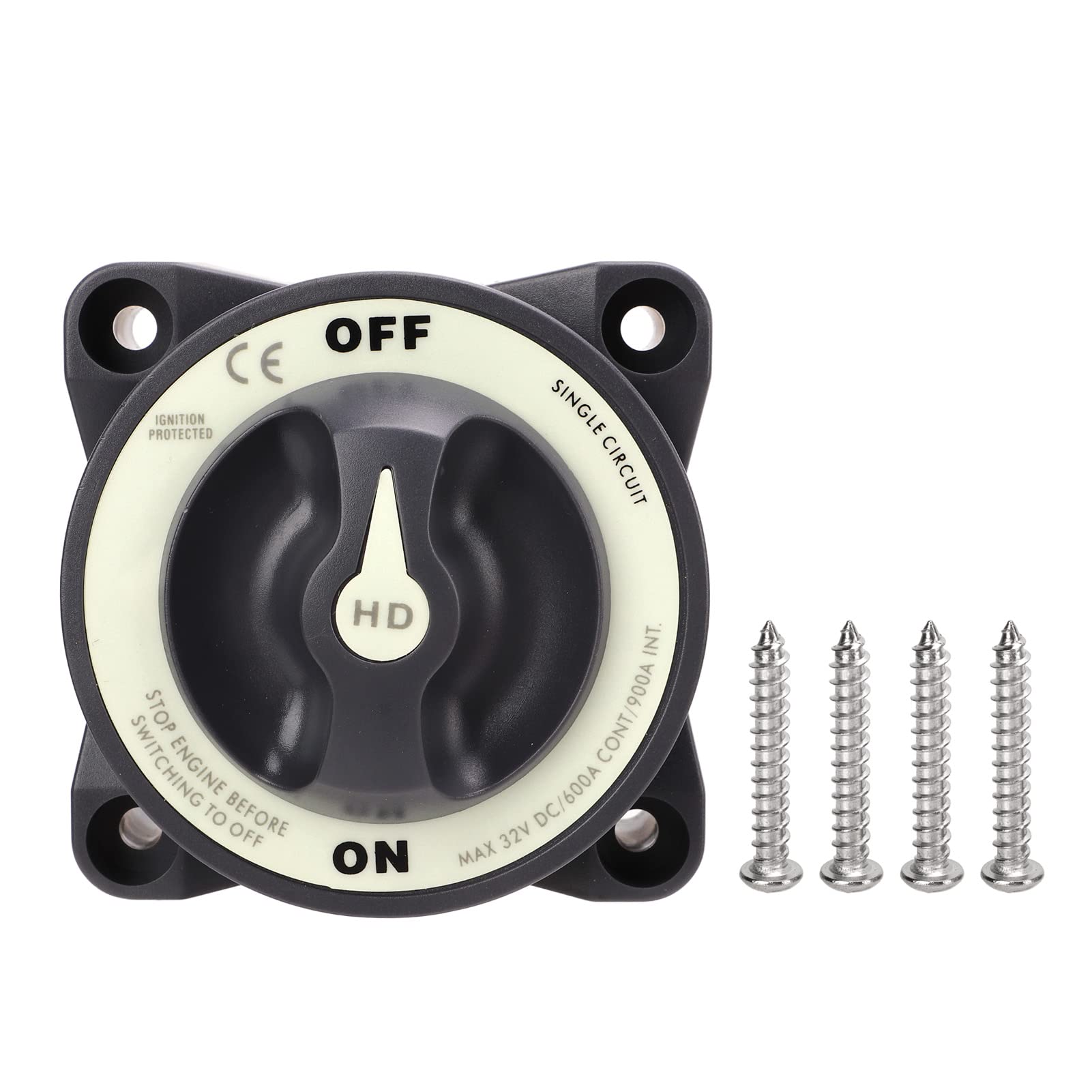 Interrupteur de batterie Marine Master 600 A 32 V Circuit unique ON OFF Interrupteur de coupure d'alimentation pour bateau RV Applicable pour ABS Marine Gris 1 paquet