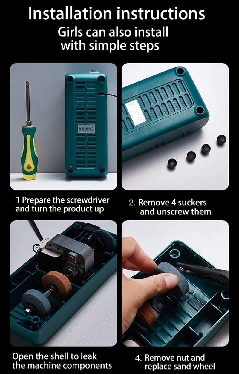Electric Knife Sharpener - Kitchen Professional Blade and Scissor Sharpening Tool - Chef's Best Choice Sharpeners - Diamond Tungsten Steel Ceramic Non-Slip