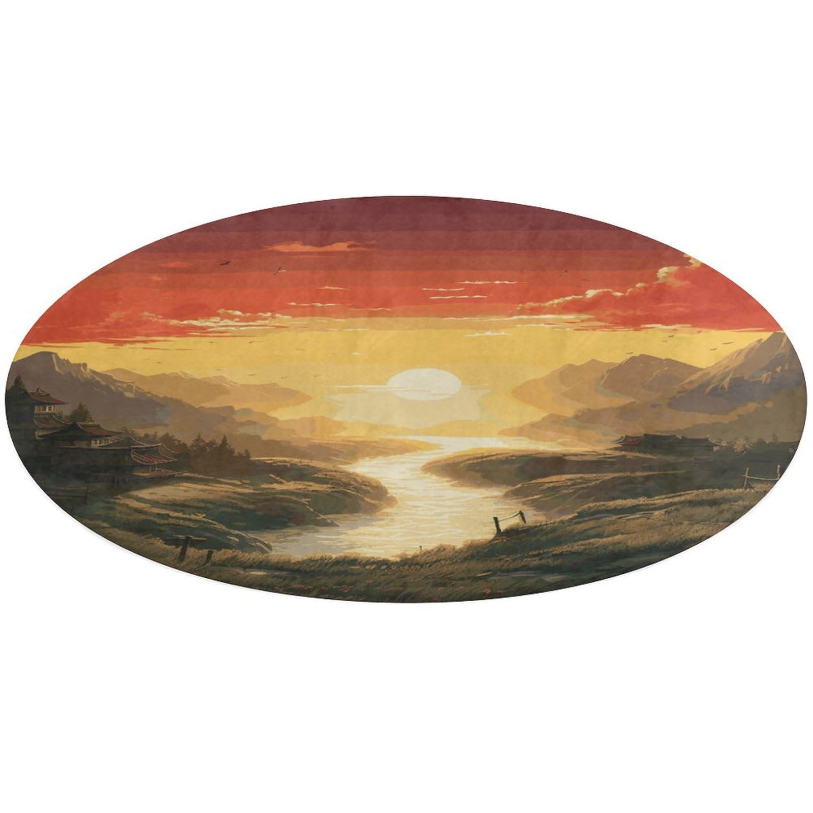 Alfombra de sol naciente esponjosa para decoración de sala y cocina