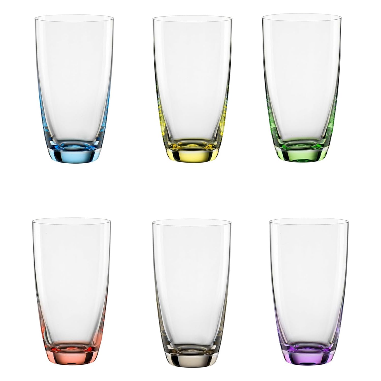 Bohemia Cristal 093 006 051 Vasos de Aperitivo Aprox. 350 ml, de Cristal. Juego «Viva Colori» de 6 Vasos