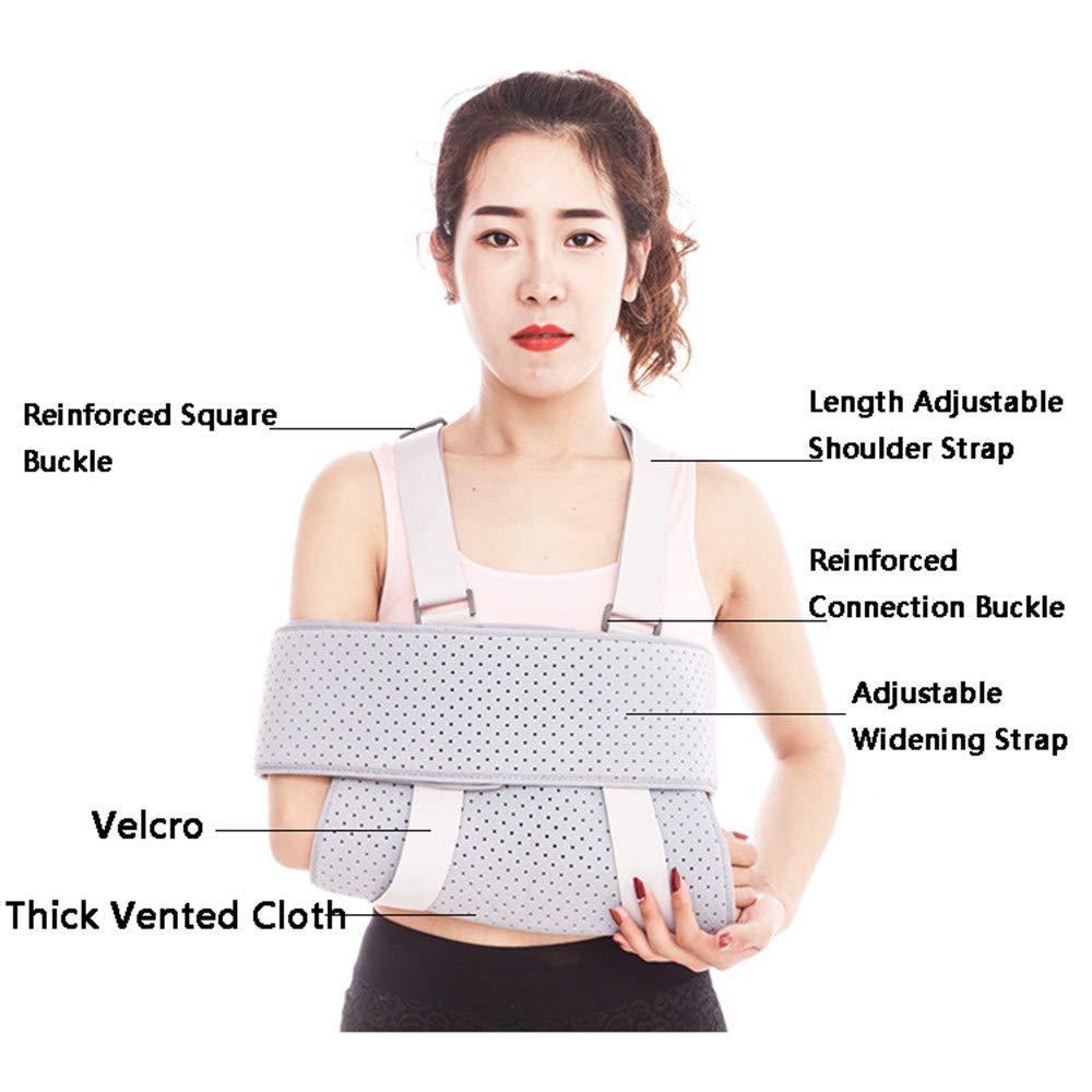 Soporte inmovilizador de Hombro con Cabestrillo para Brazo - Soporte rotador Ajustable para Manguito y Codo - para Hombres y Mujeres - Se Adapta a Mano Izquierda y Derecha