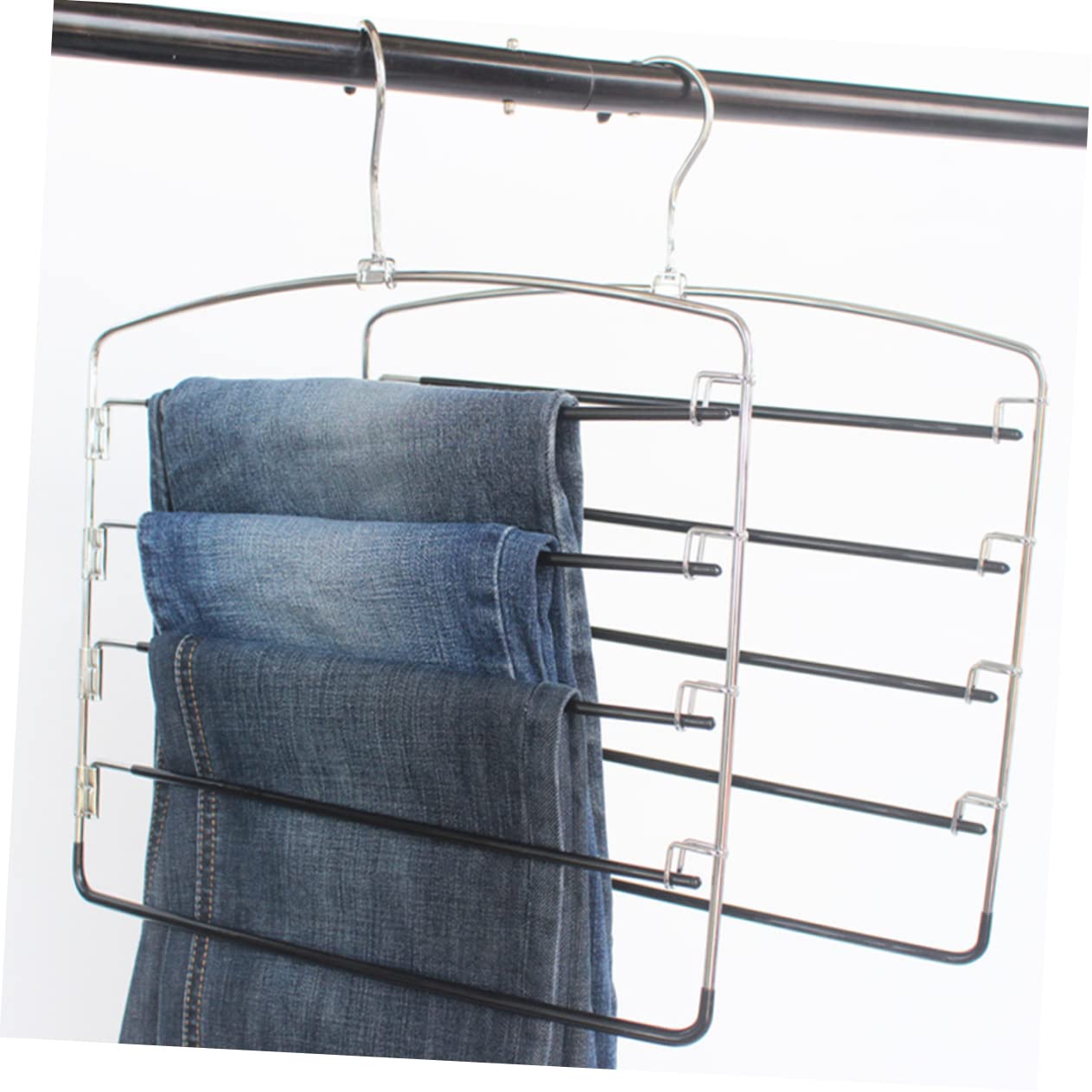 Grucce per Pantaloni in Acciaio al Manganese 5 Livelli 3 Pezzi
