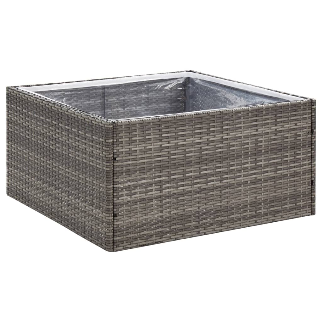 pflanzgefäße für draussen,blumenkübel XXL,Pflanzkübel Grau 80x80x40 cm Poly RattanGeeignet für Garten, Terrasse, Schlafzimmer, Wohnzimmer