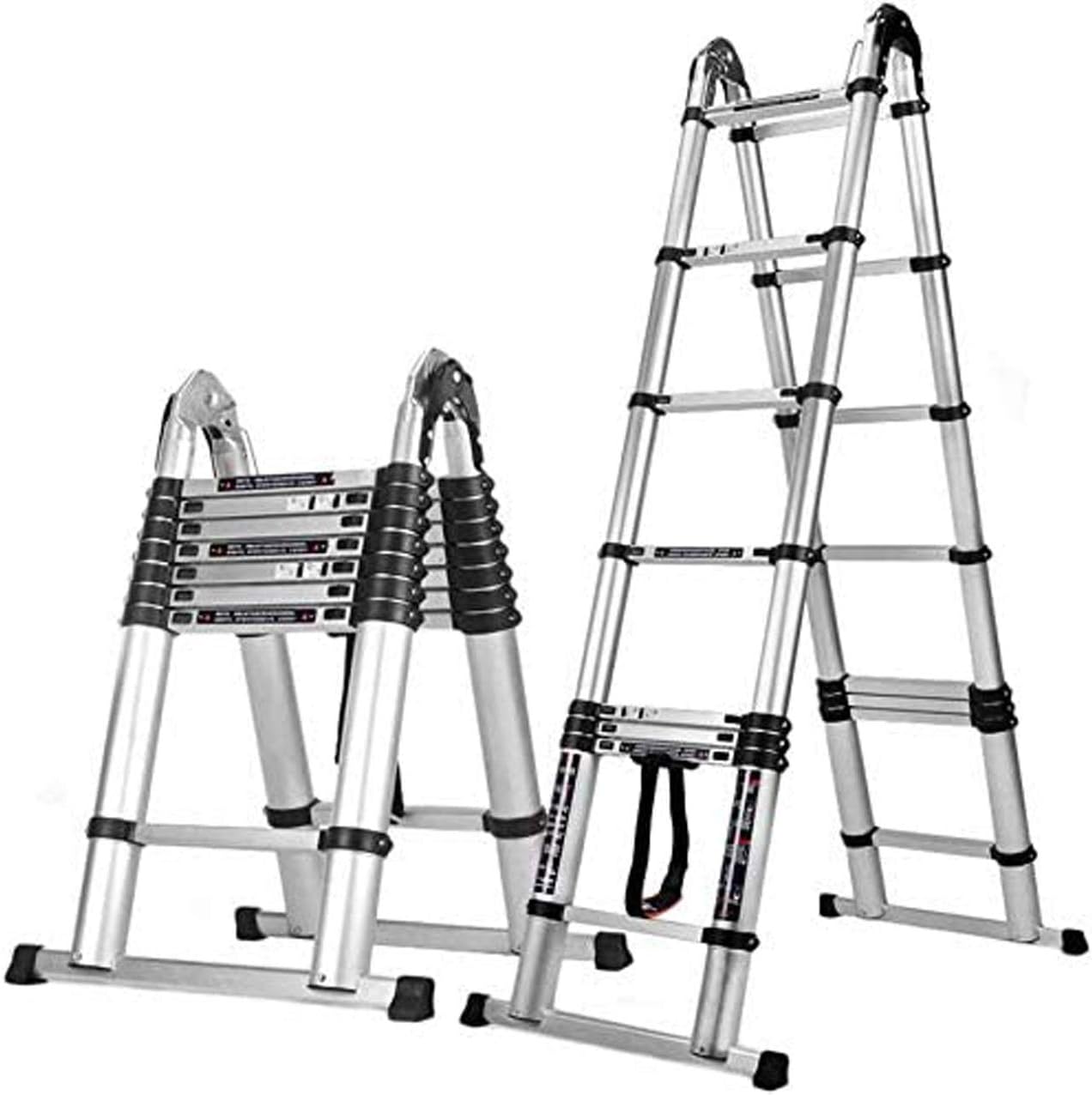 Heavy Duty Multi-Purpose Aluminum Extension Ladder - A-Type 337 lb Max Capacity 5.0M Reach Ideal for Home Garden and Construction Tasks
