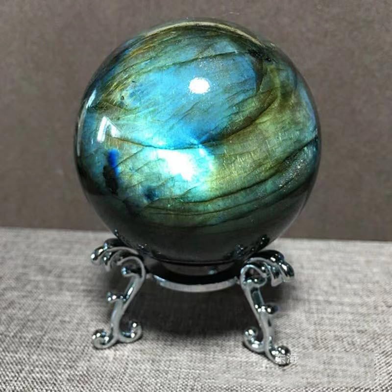 Sphère en labradorite de 40mm pour harmoniser l'ambiance du bureau