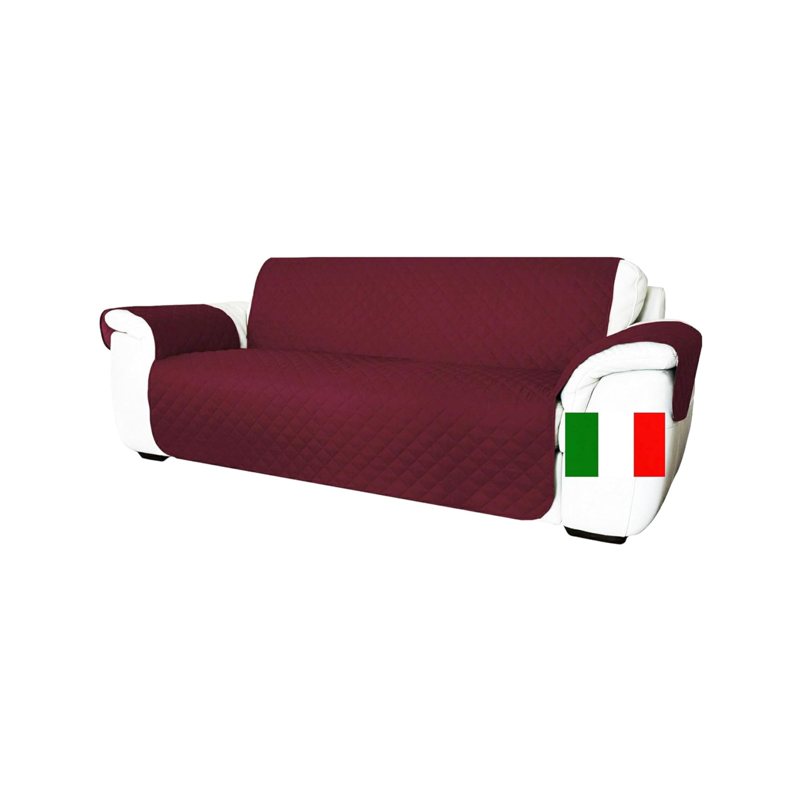 Moonange - Copridivano 2 Posti - Copridivano con Braccioli - Seduta 120 cm - Impermeabile - Reversibile - Antiscivolo - Antimacchia - Antigraffio - Antipelo - Copridivano moderno - Bordeaux