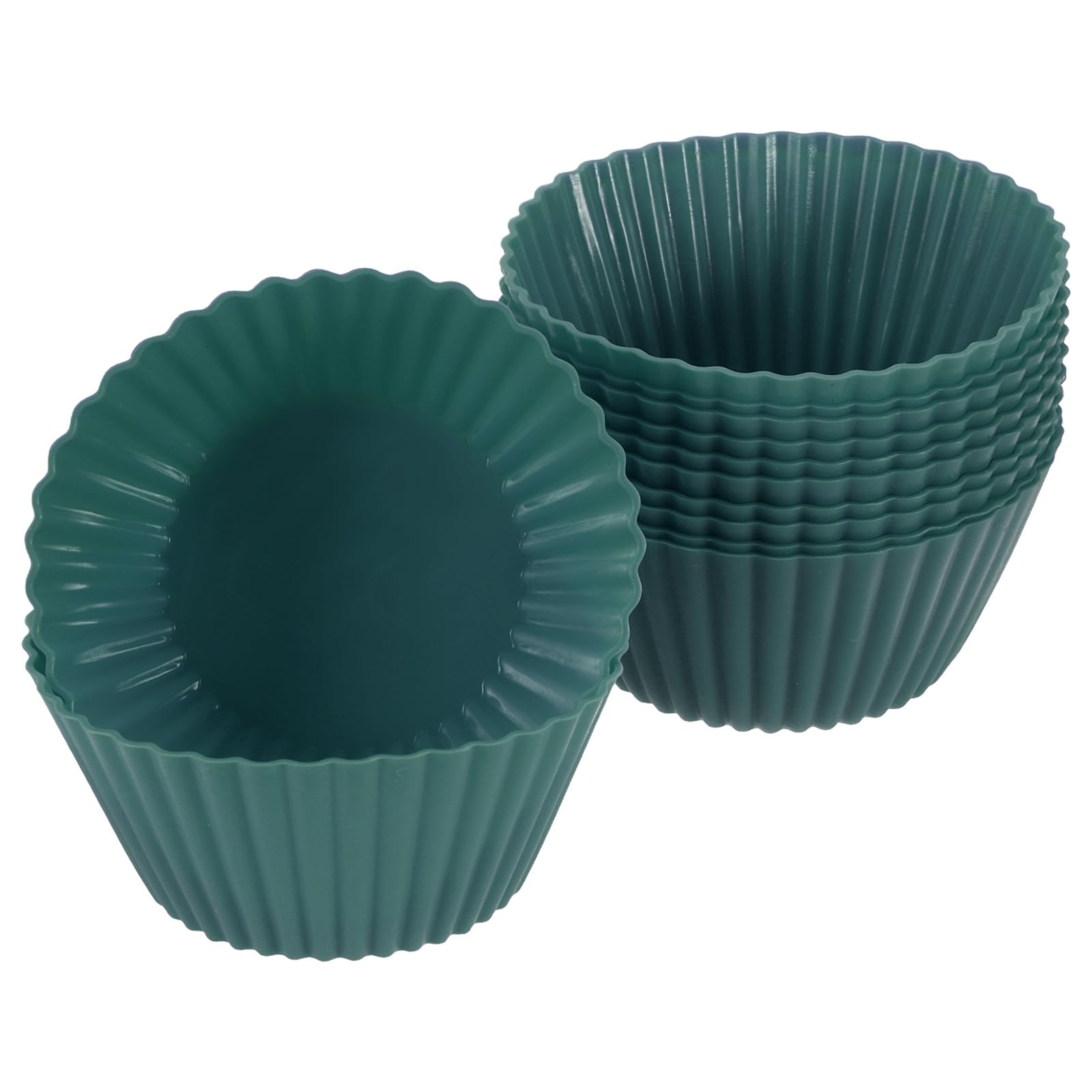 Moldes de silicona para cupcakes y tazas para hornear magdalenas uxcell verde oscuro