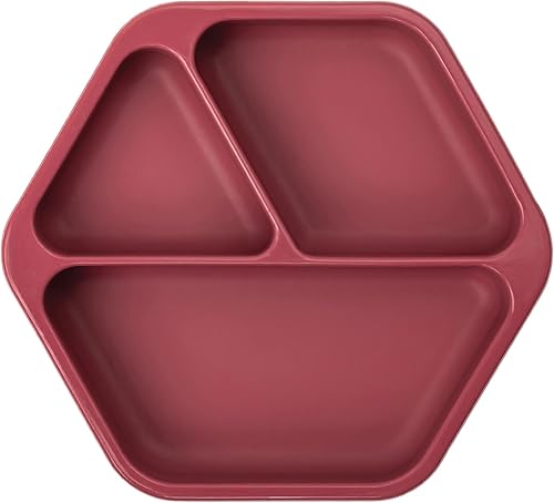 Miniatura 7 de Tiny Twinkle Plato de silicona con succión para bebé, plato dividido con agarre de succión para primeros alimentos y niños pequeños autoalimentados,