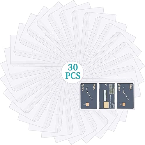 Miniatura 2 de 30 piezas de bolsillo para carpeta A6 de Trisección sin cremallera, insertos transparentes para planificar presupuestos, organizador de carpetas a