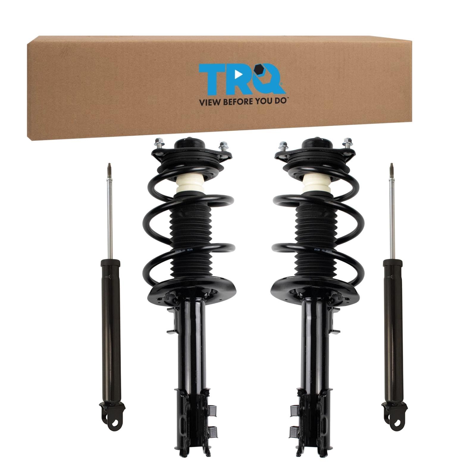 TRQ Front and Rear Complete Strut Assembly &amp; Shock Absorber Kit Complete Strut &amp; Coil Spring Assembly Compatible with 2011-2014 Hyundai Sonata 2011-2015 Kia Optima
