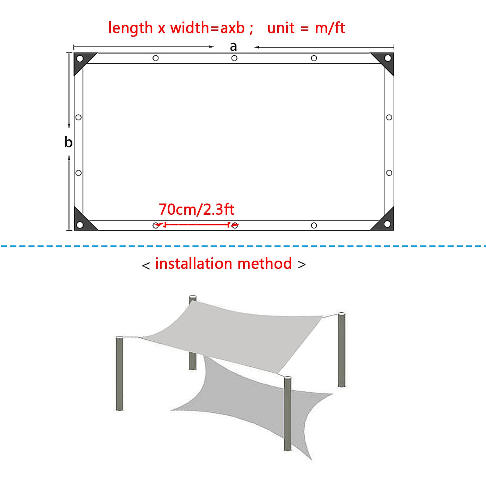 Red de Sombra Marrón Sombra Solar Malla Rectangular/Cuadrada,Toldo Vela de Sombra con Ojales,90% Malla Sombreadora de Bloque UV Pantalla de Privacidad para Patio Jardín (3x10m)