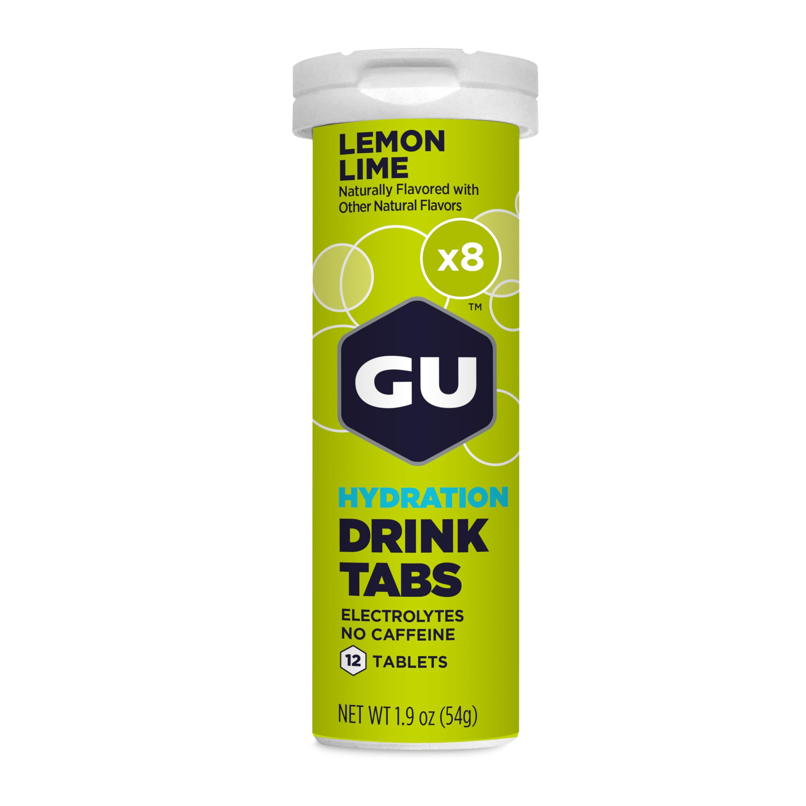 GUEnergy Hydration Electrolyte Drink Tablets, Vegan, Gluten Free & Caffeine Free, Enhanced Endurance Sports Drink for Running, Cycling, Triathlon, 8-Count (96 Servings), Lemon Lime