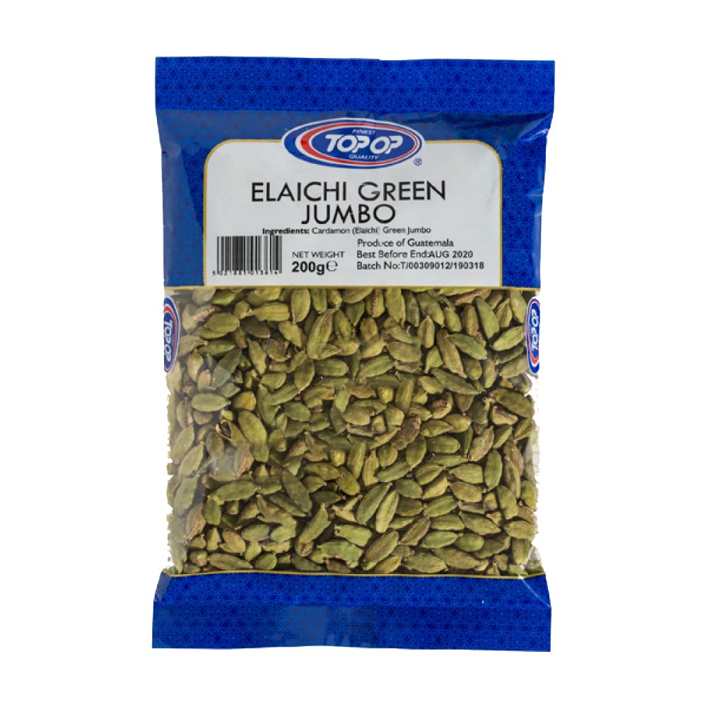 Top Op Elachi Green jumbo | 200G | Cardamom Pods | Elaichi Pods | Green Elaichi | Bold |Flavourful & Aromatic | Indian Origin
