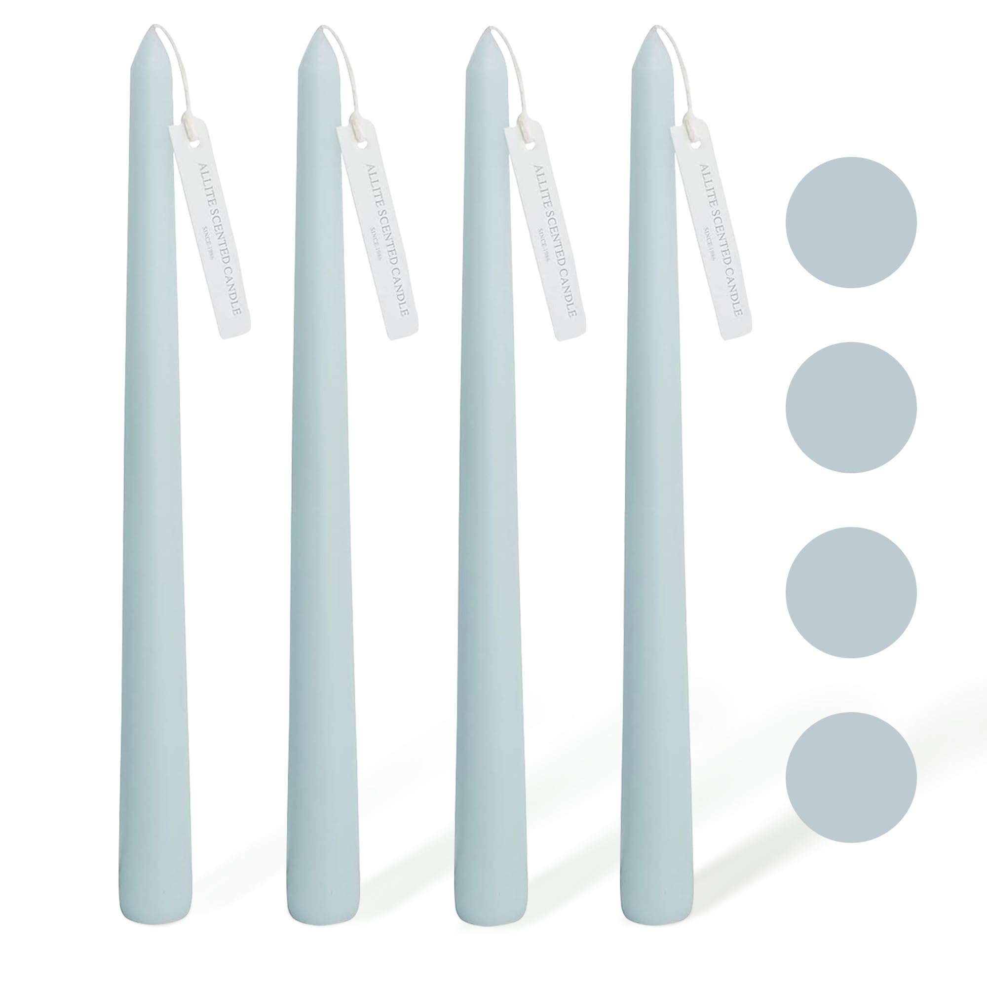 Scented Taper Candles Sea Salt Scented Candlestick Blue Color Candles Smokeless Candle Stick Long Tapered Candles for Decor Wedding,Festival and Special Occasions