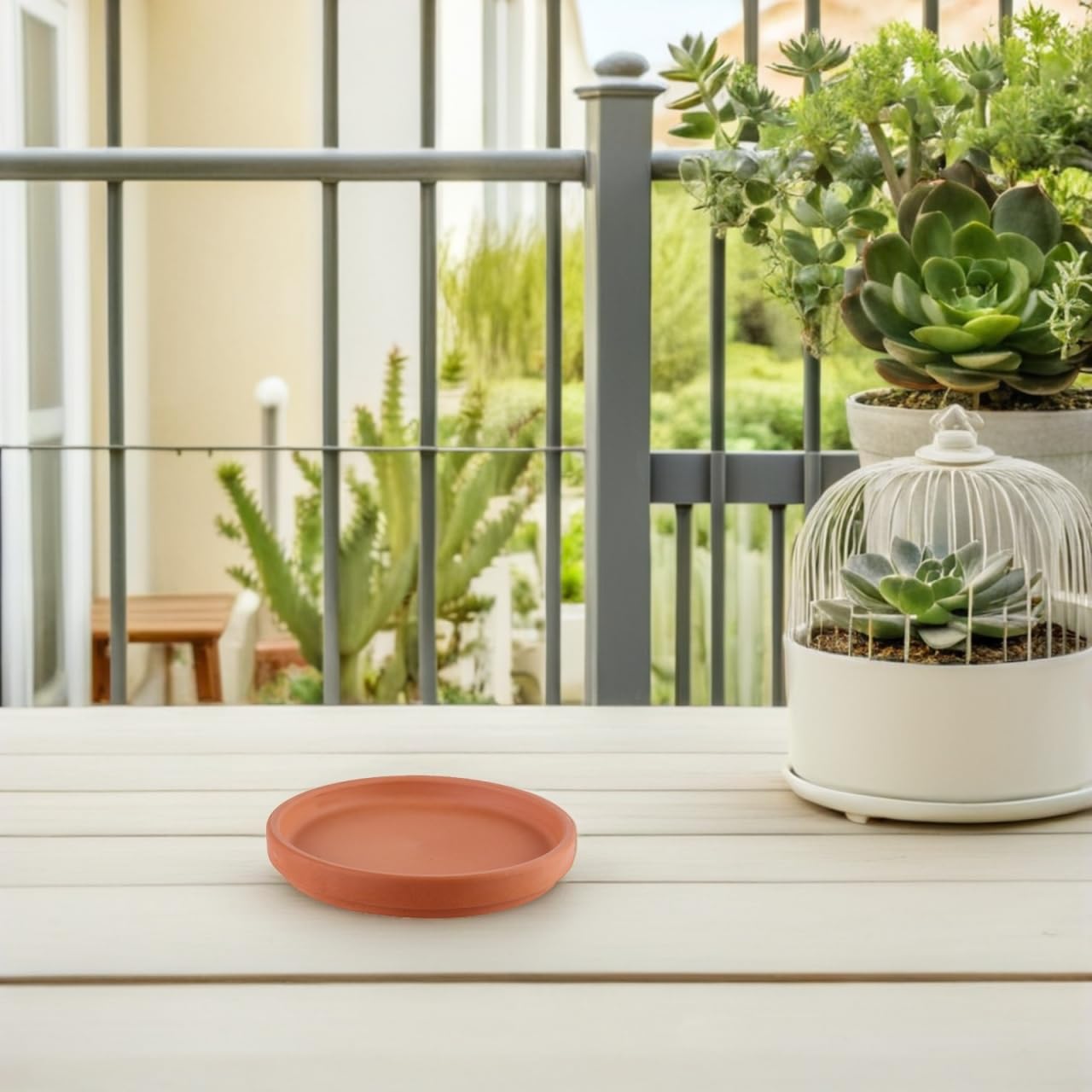 Operitacx 5 Pièces Plateau De Jardinière en Terre Cuite Pot Ceramique 8cm Bac De Drainage des Plantes Plateaux De Plantes en Argile Accessoires Pot De Fleurs Pots pour Décorer Juteux