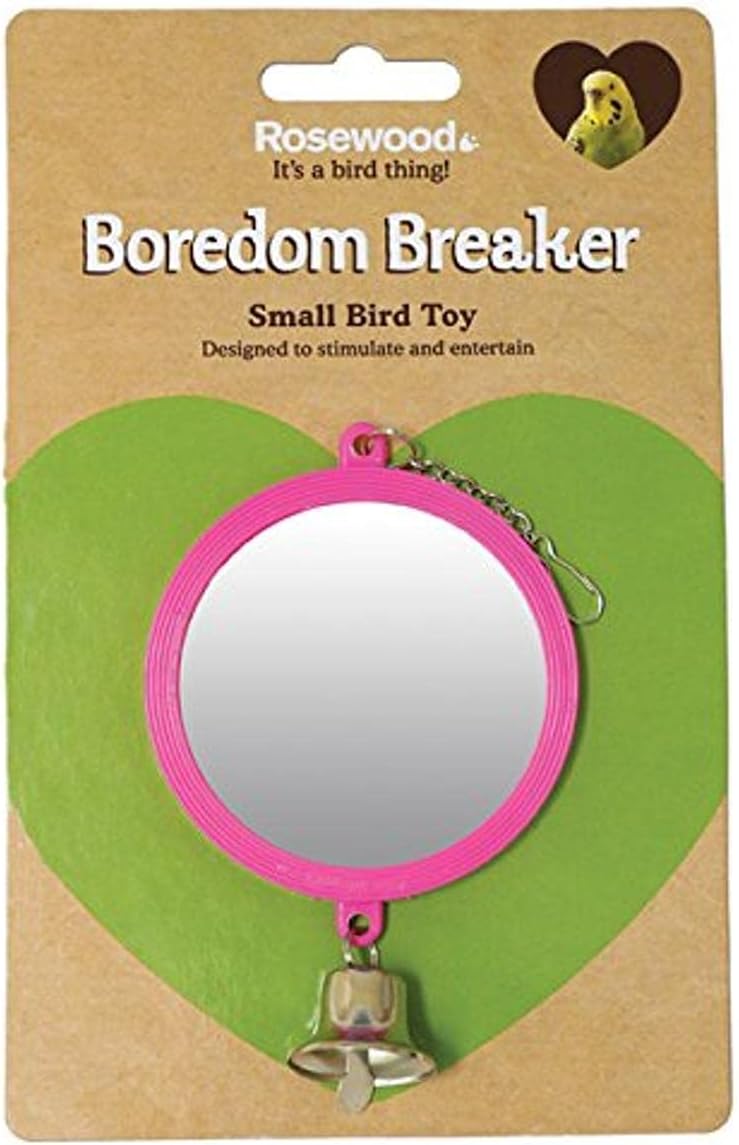 (Boredom Breaker) Bird Toy Double Sided Mirror Large Various colours