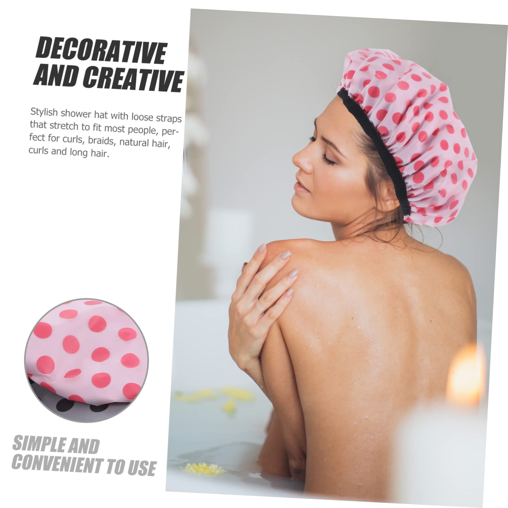 Healeved 6piezas Gorro De Ducha Reutilizable Para Mujeres De Sombrero De Baño y Ligero Para Viajes y Uso Diario Diseño Práctico Para Cuidado Del Cabello El Hogar
