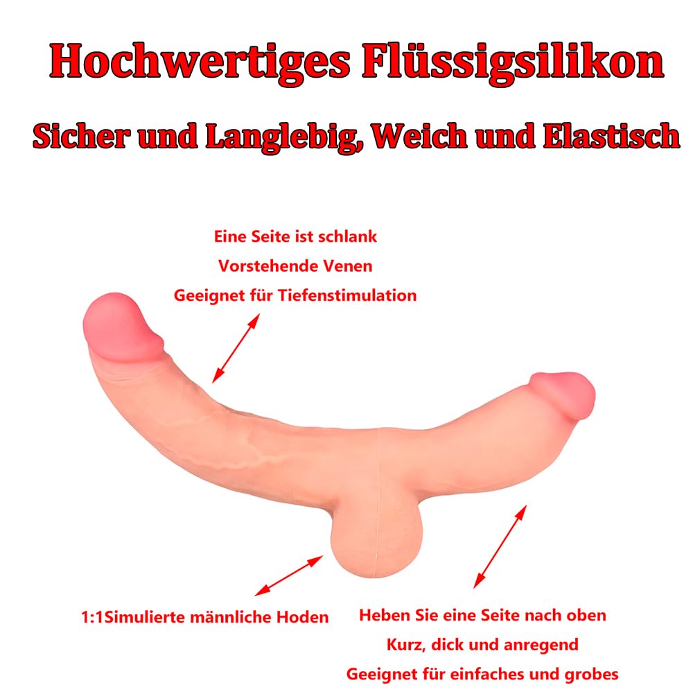 doppeldildo hose Strap on Doppeldildo Größe L mit Leder Gurte Penis Hose Silikon Double  Dildo Don