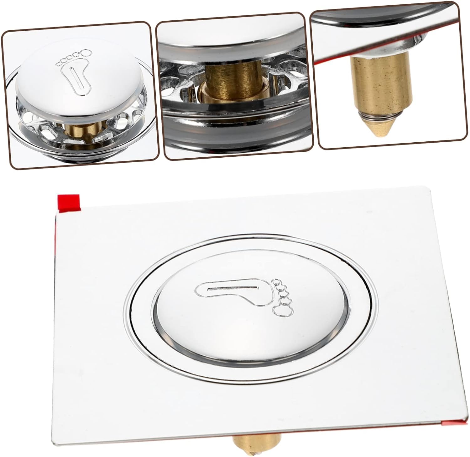 Tapón de filtro de baño, 4 piezas Presione el núcleo de resorte Colador de acero inoxidable Colector de cabello Tapones for bañera Tapa de drenaje de bañera Fregadero de acero inoxidable Colador de de