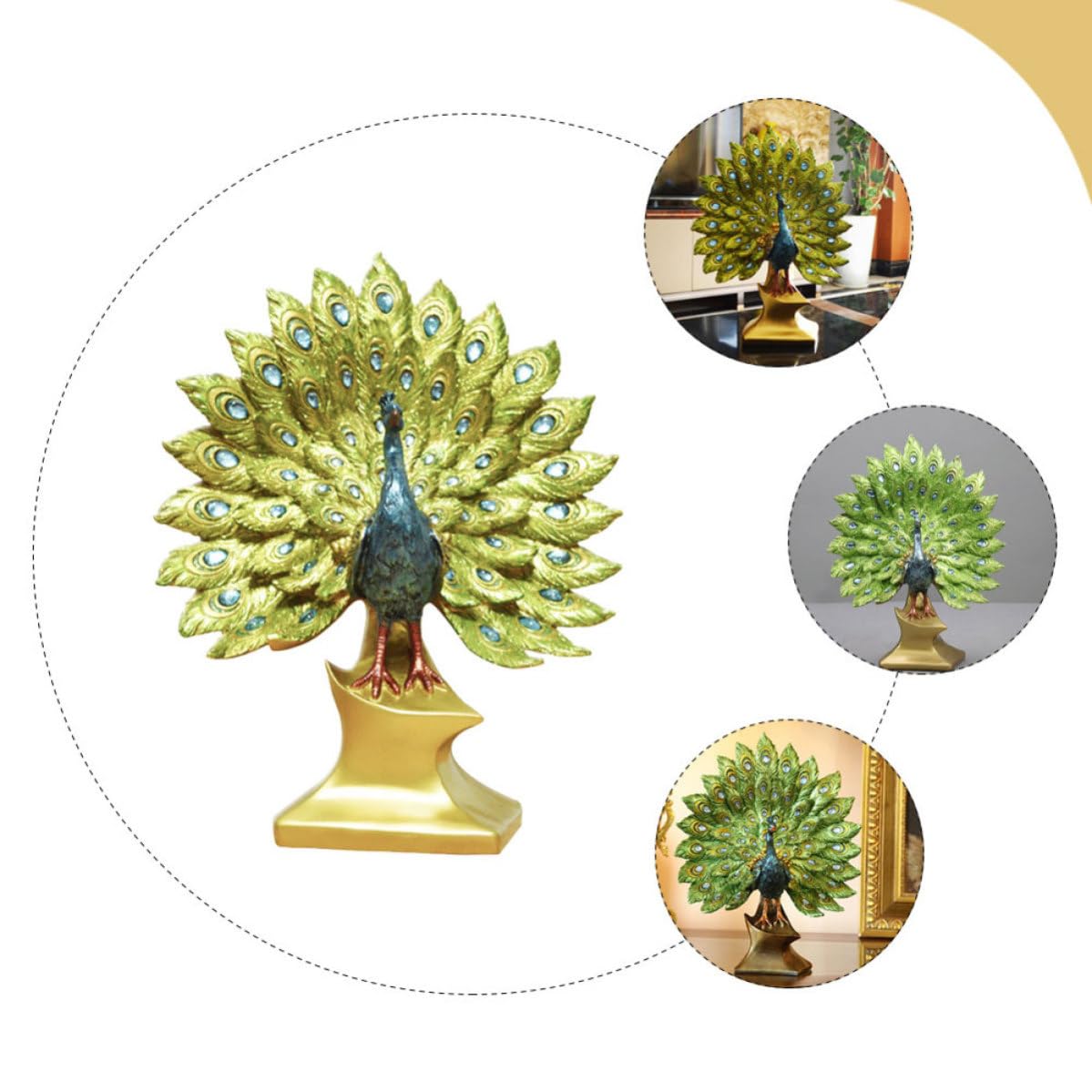 Pfauenornament aus Kunstharz mit Zartem Design und Praktischer Nutzung als Elegante Hochzeitsgeschenk Deko für Wohnzimmer und Büro