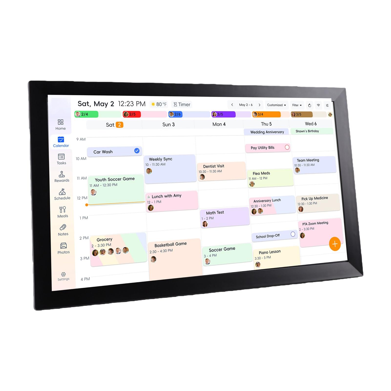 Smart Digitaler Kalender, HD Touchscreen WLAN Sync 21,5 Zoll,