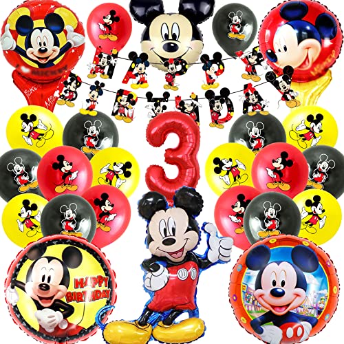Decoration Anniversaire Micke Mouse, Mickey Enfant Ballons Anniv Deco, Micke Ballons Anniversaire Pour Arrangements d'anniversaire pour les Garçons Filles, Mouse Fête decoration anniversaire 3 ans