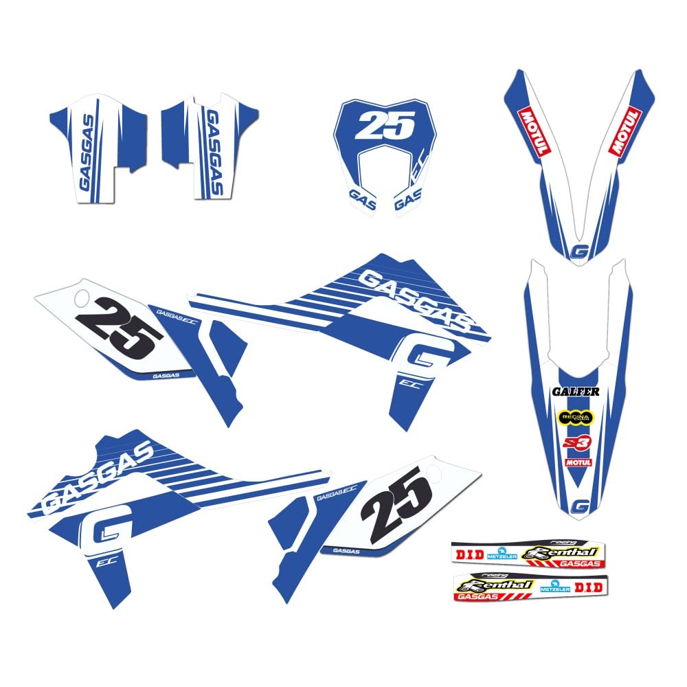 Autocollants Gas-Gas EC 12-17 bleus : kit de stickers enduro moto cross mod.4