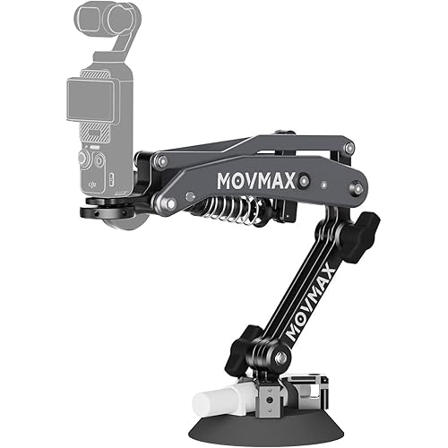 MOVMAX Blade Arm for DJI Pocket 3,insta360/Gopro Hero, Suction Cup Camera Mount with 1/4 Screw, DJI Osmo Pocket 3 Accessories Car Mount