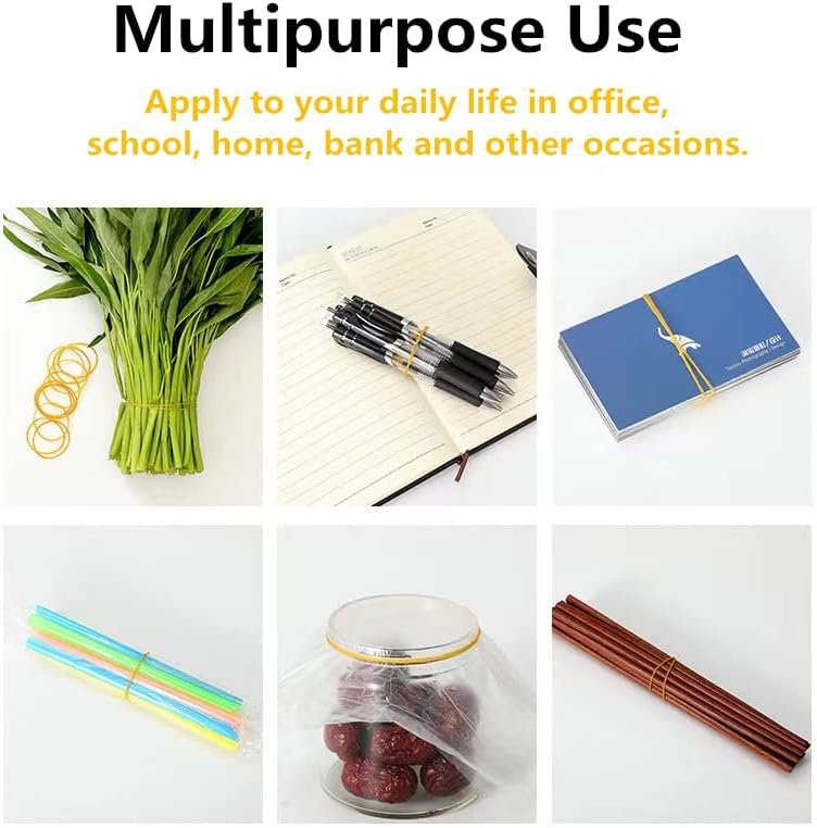 Miniatura 6 de Magnoloran Alrededor de 1500 bandas de goma elásticas resistentes de uso general para facturas, papel bancario, escuela, hogar y oficina,