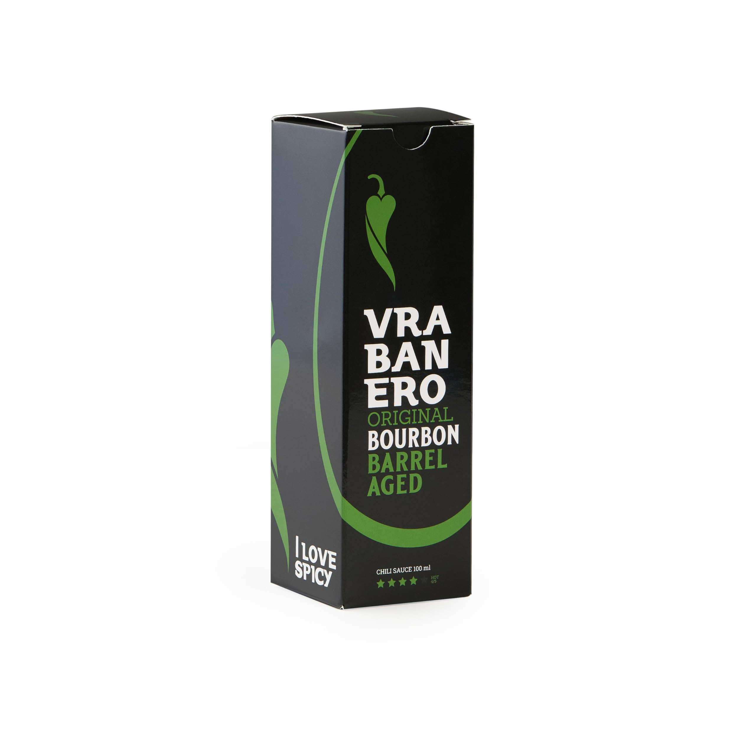 I LOVE SPICY Vrabanero Original Bourbon 100ml Salsa Picante con 80% Chiles Fermentados Envejecida en Barrica Bourbon Nivel Picante 4/5