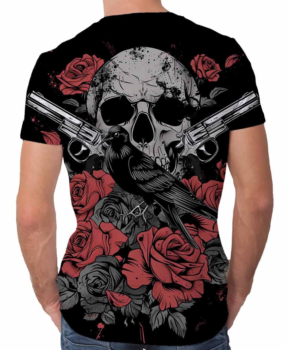 Cndiyike Men's 3D Bone Bird Tees Short Sleeve Graphic Design Crewneck T-Shirt for Men (Bone Bird Tees-L)