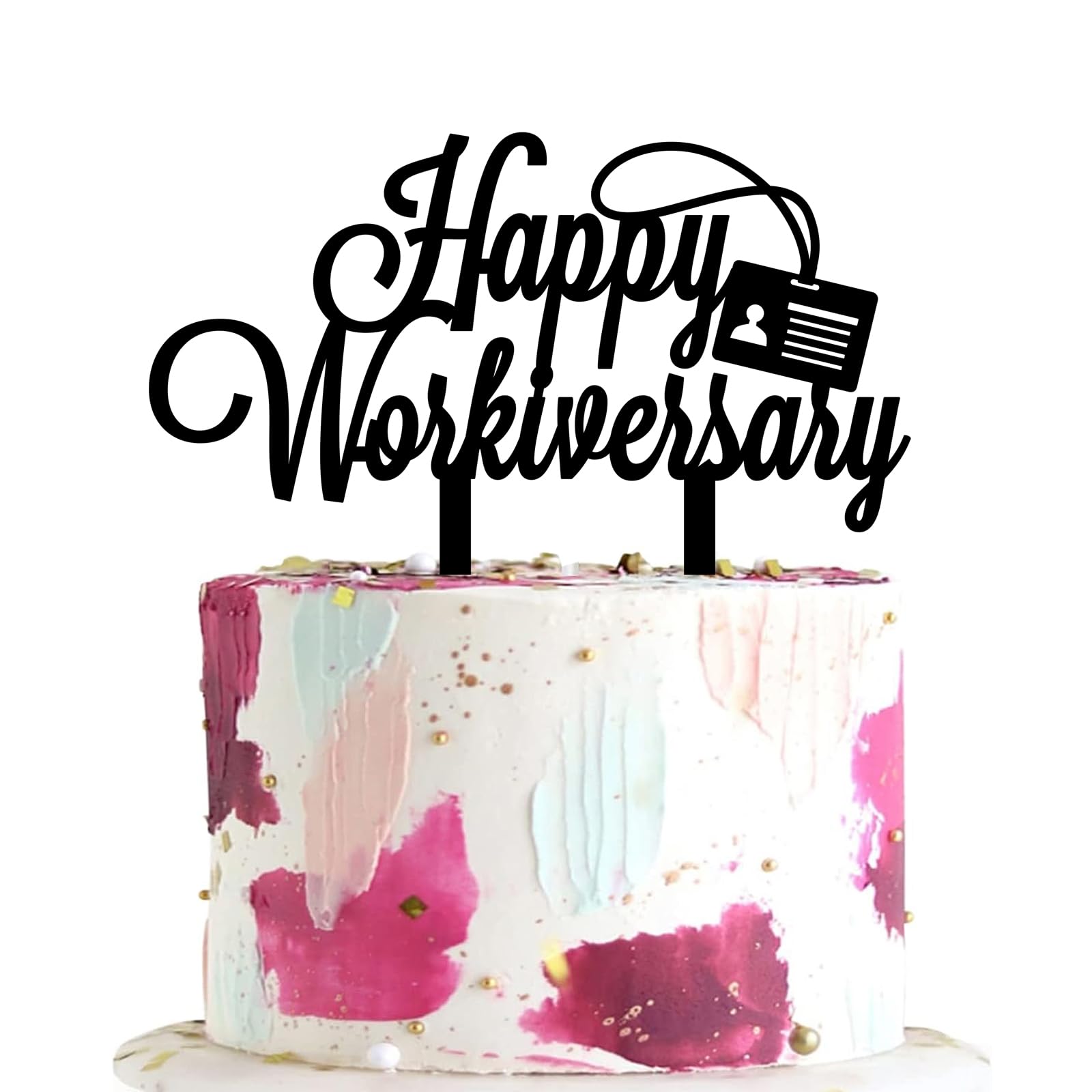 Happy Workiversary cake topper Office Party Decorations Work Anniversary Cake Topper Farewell Party Supplies for Retirement