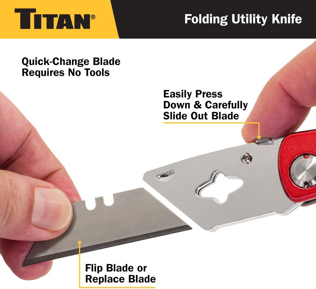 Titan 11015 Red Folding Pocket Utility Knife