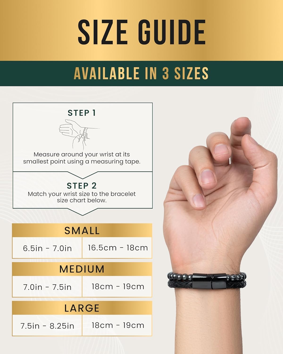 Pulsera magnética de hematita y cuero, piedras naturales, máxima resistencia