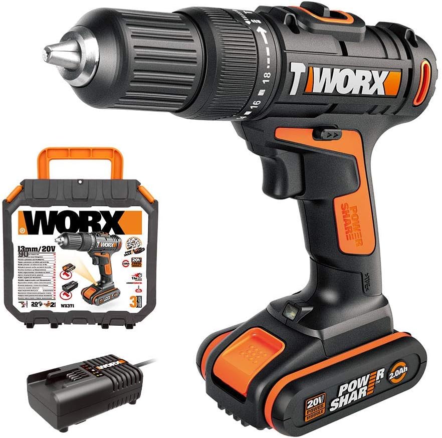 Perceuse visseuse à percussion brushless 20V 65Nm - 2 batteries Li-ion 2Ah - 1 chargeur 3A - coffret : 329,00 € HT - Par