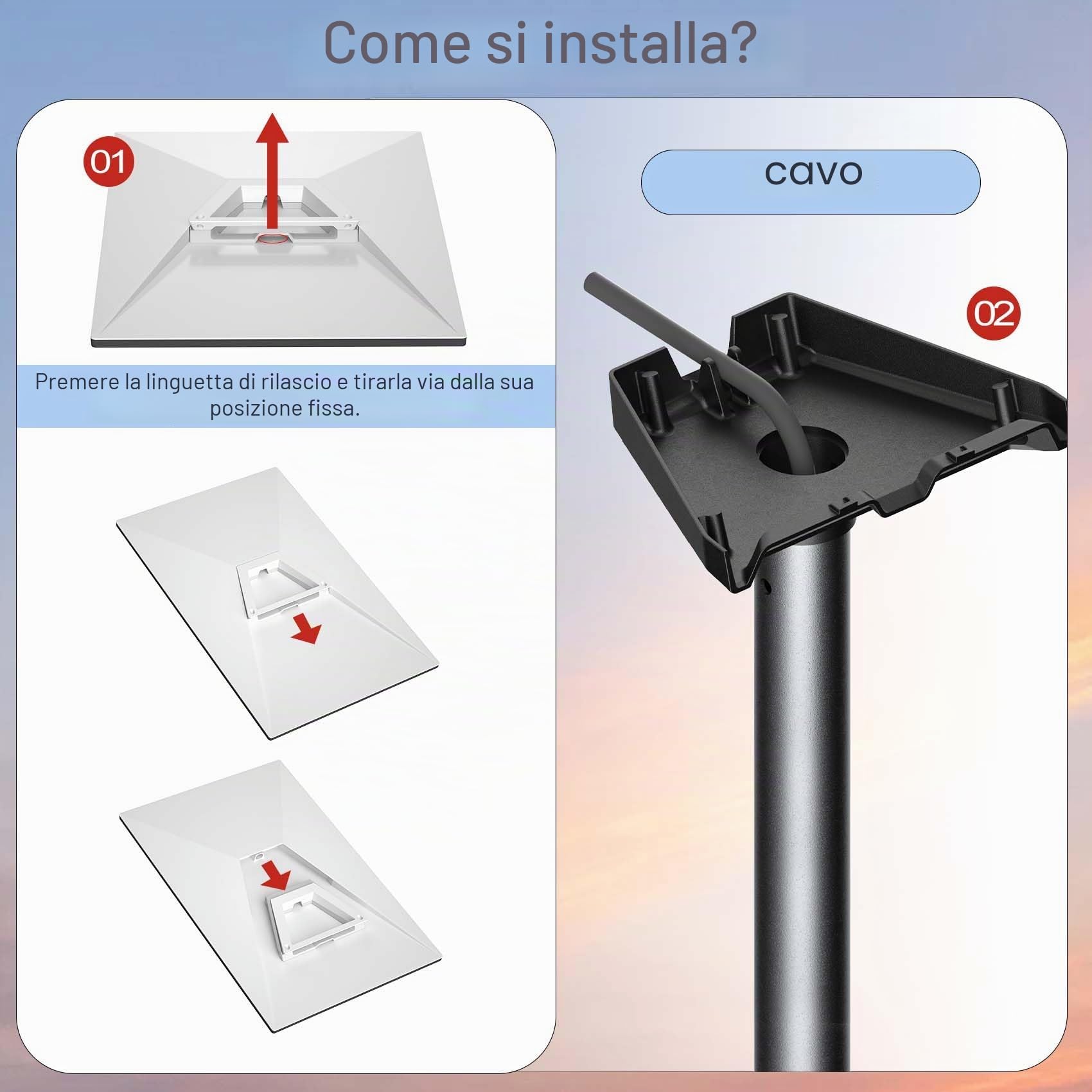 Supporto Gen 3 per Starlink, montaggio a tetto e parete ruotabile a 360°, compatibile con Starlink V3 Standard Dish