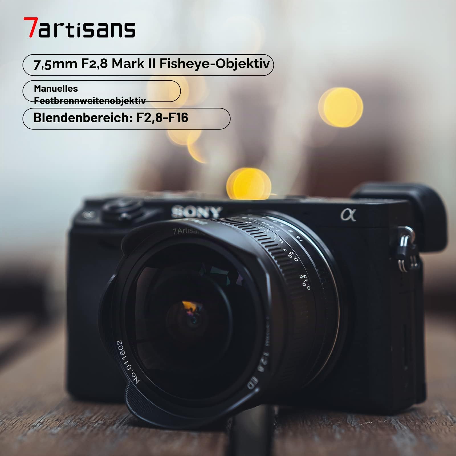 7artisans 7,5 mm f2.8 Mark II APS-C Fischaugen-Weitwinkelobjektiv Micro 4/3 MFT spiegellose Kamera G1 G2 G3 G5 G6 G7 GF1 GF2 GX1 GX7 GM1 GM5 GH1 GH4 GH5