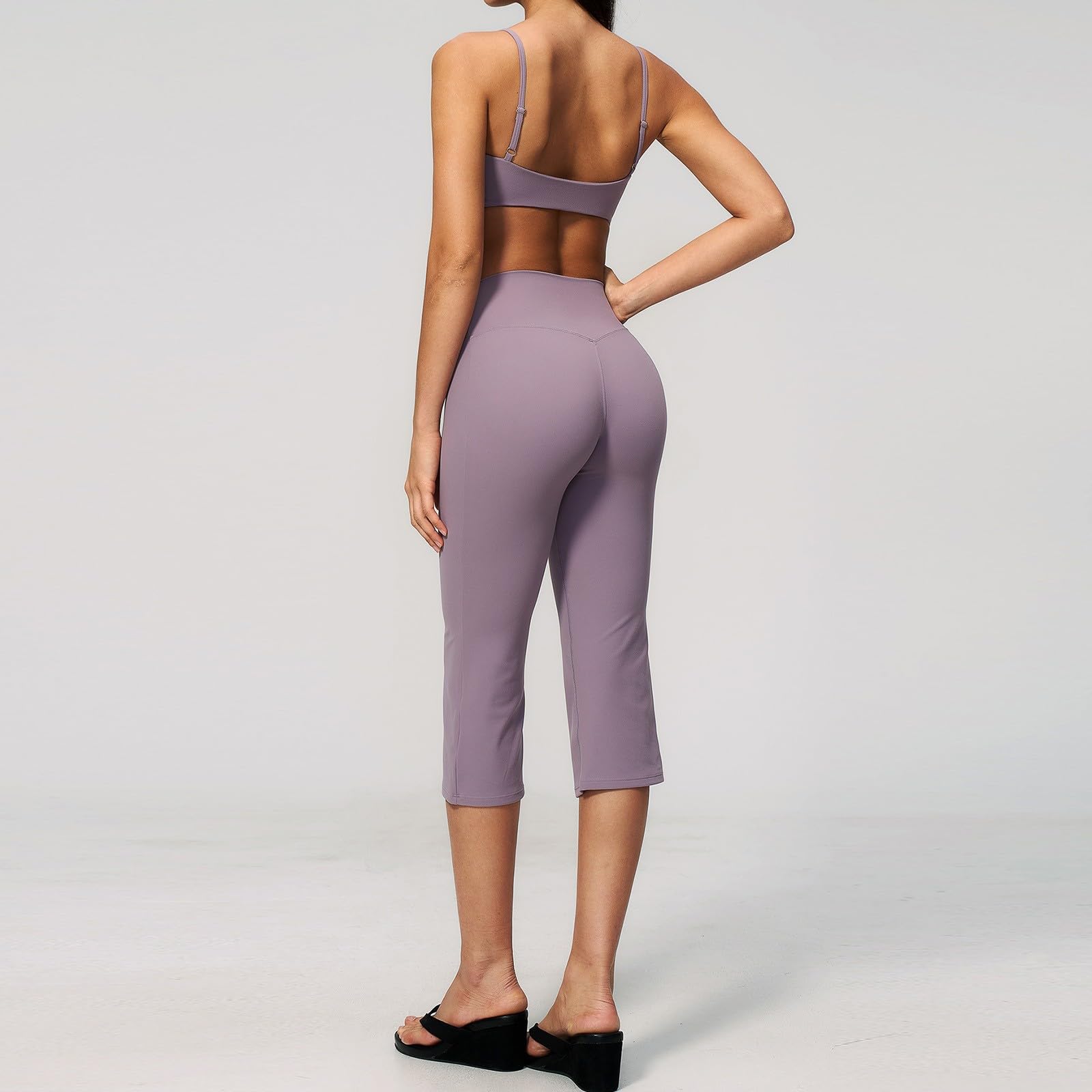 Leggings a 3/4 da donna, estivi, capri, elastici, opachi, lunghi, sportivi, in cotone, a vita alta, per il tempo libero, comodi, taglie forti