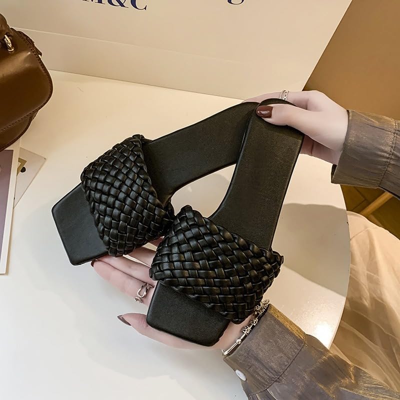 ZQW Women's Woven Open Toe Flat Sandals Boho Strappy Slide Sandals Lightweight Breathable Beach Slides for Summer Vacation Casual Walking2