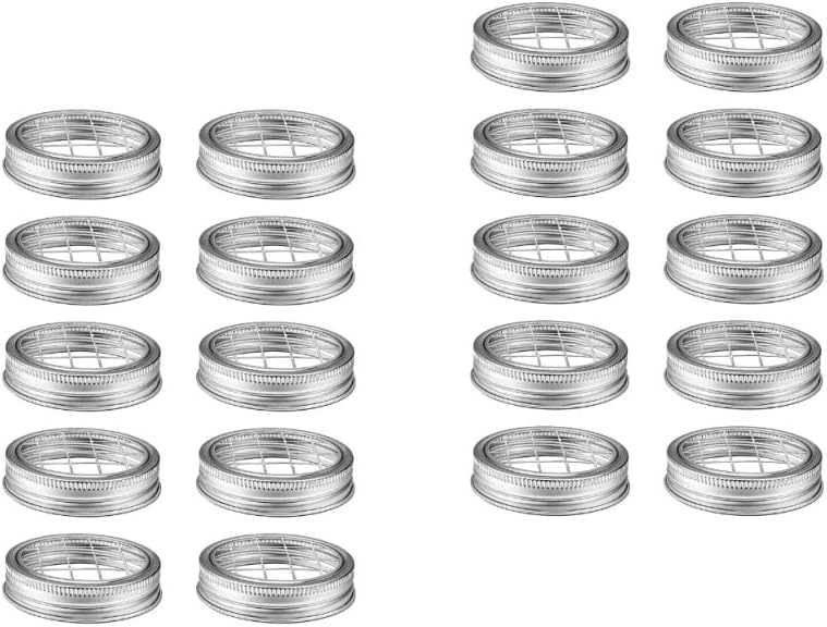 TEHAUX 20pcs Reusable Floral Grid Metal Flower Frog Lid for Jars Detachable Flower Arrangement Insert for and Organization for Floral Designs and Home Decor