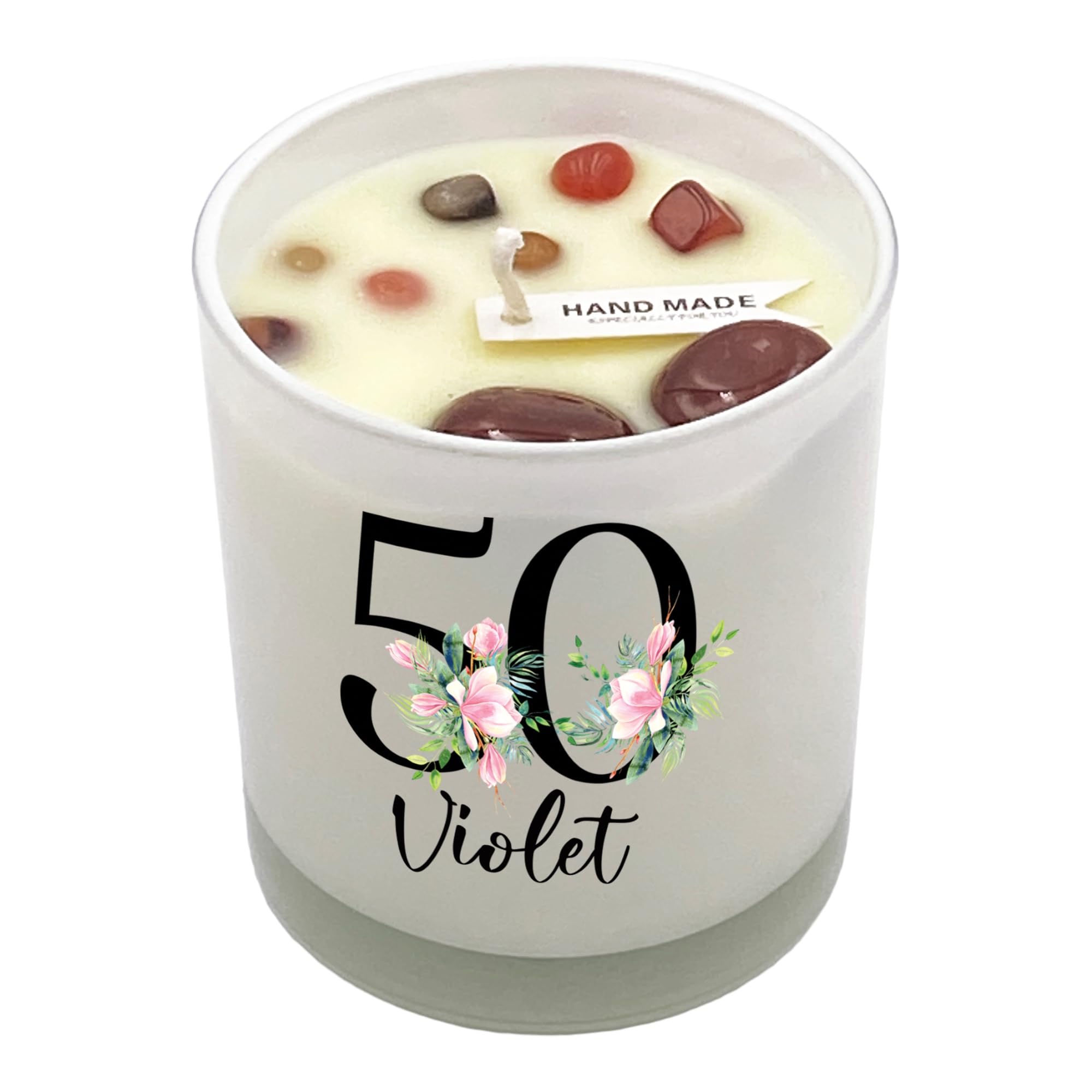 Personalised Gift for 50th Birthday Candle Boxed Floral Variety of Fragrances (Paris Garden)