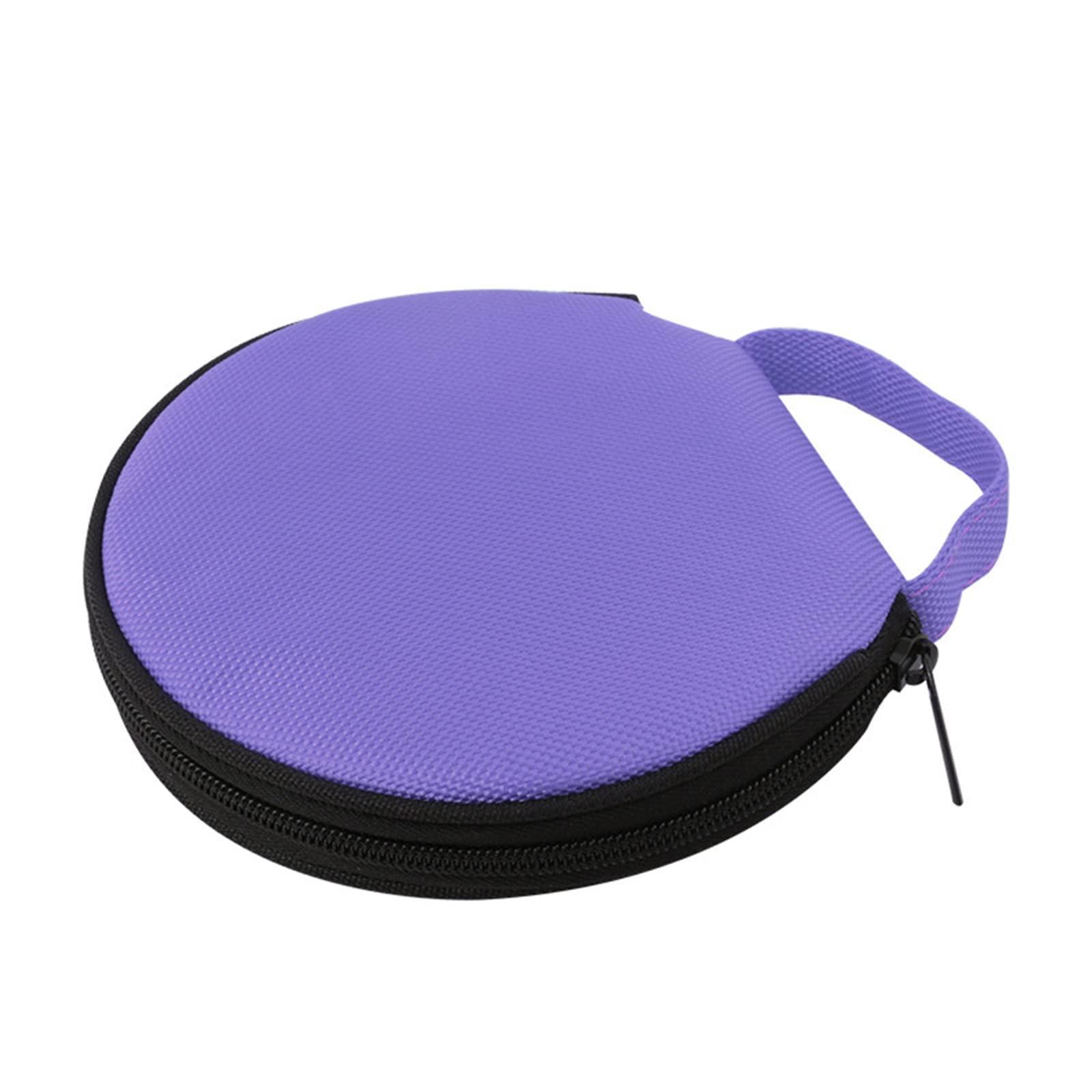 HAPLIVES 20 Capacity CD/DVD Case Storage Holder Binder Organizer Portable Zipper Round Oxford CD/DVD Cases Organizer Wallet Book for Car Home Office Travel (Purple)