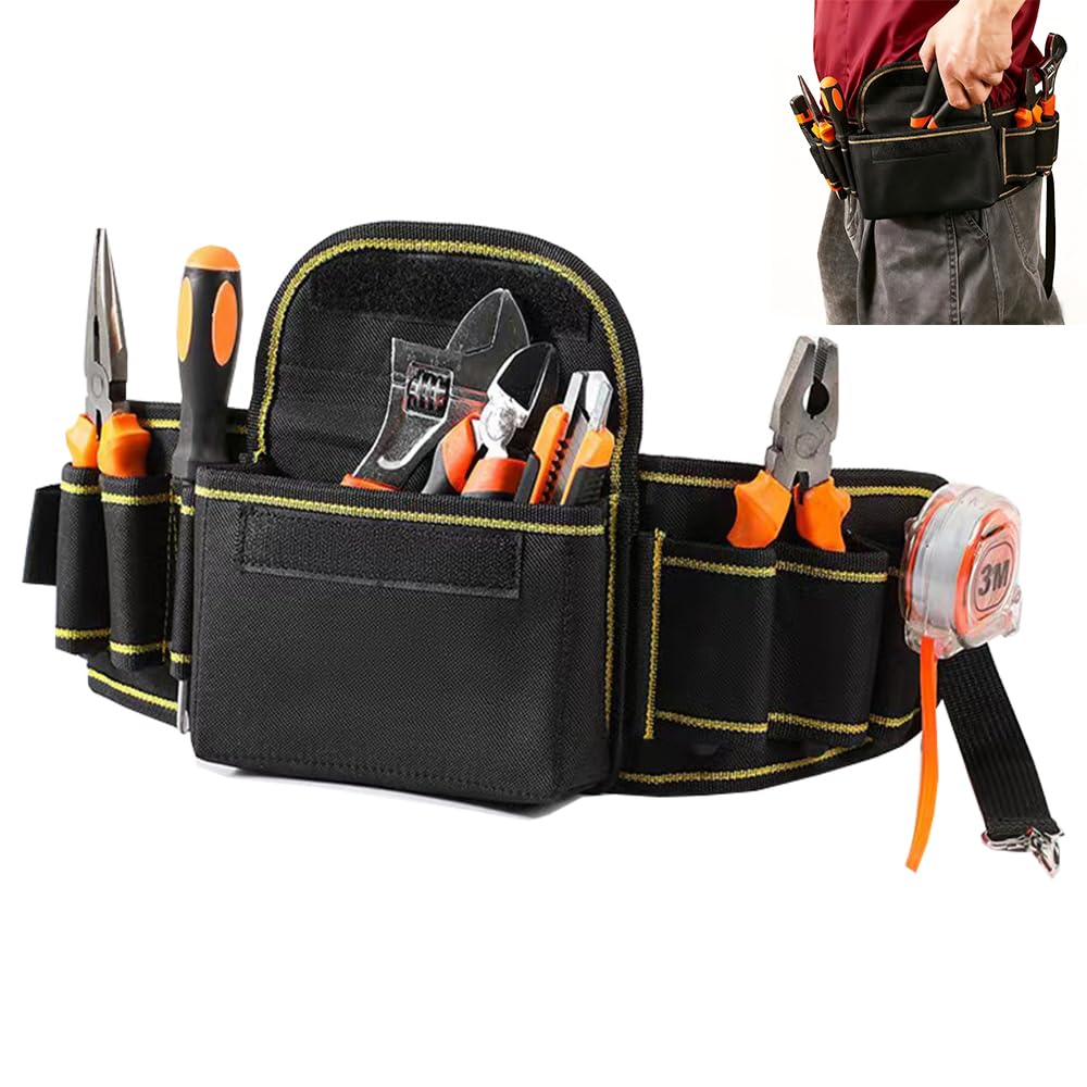 Vdones Heavy Duty Tool Belt Bag, Durable Work Belt Pouch Perfect for Electrician, Gardening, Carpenter, Daily Maintenance
