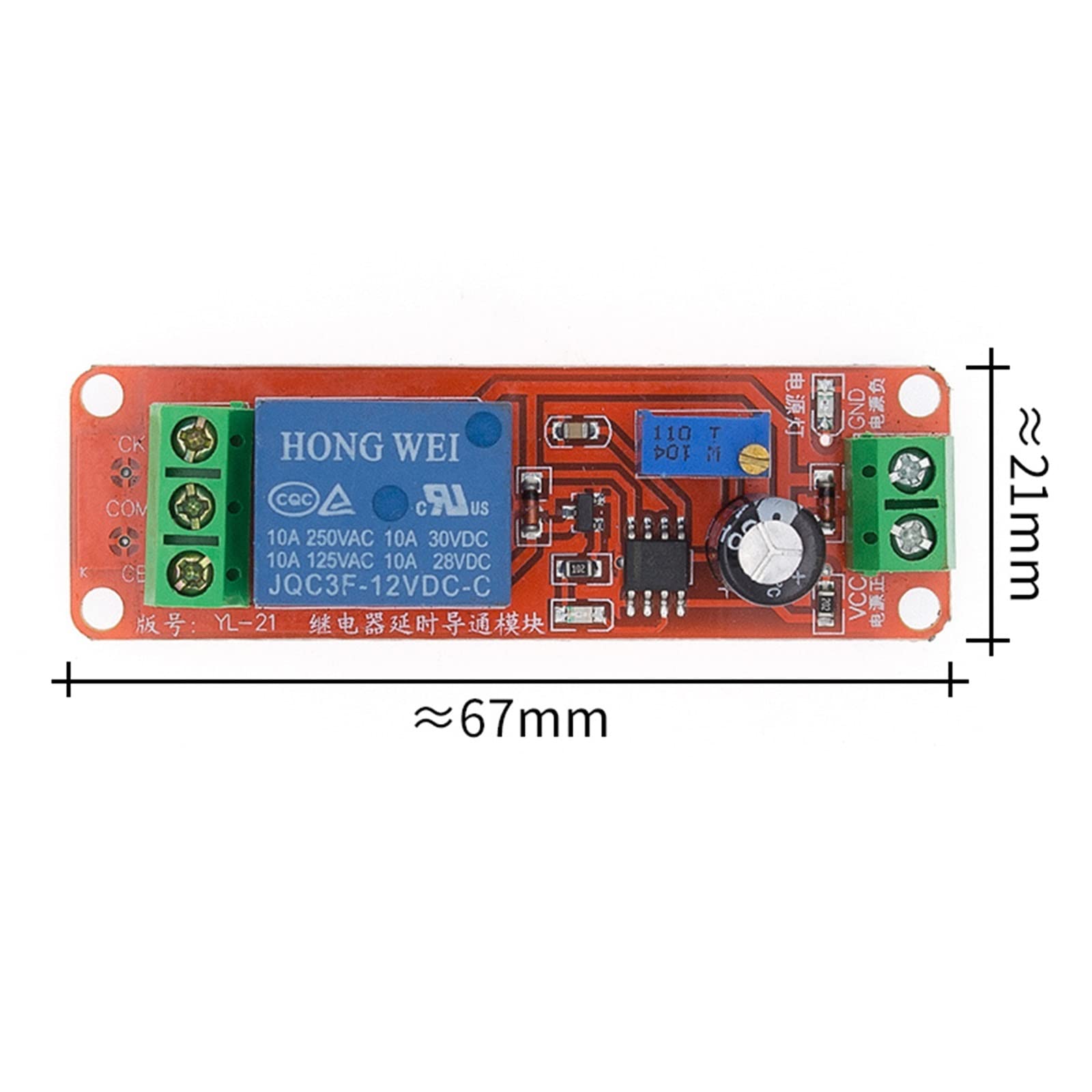 1 Uds., 12V, Temporizador de retardo, módulo de relé de Interruptor monoestable NE555, oscilador de Coche