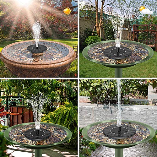 Solar Fountain, 1.4W Solar Powered Circle Garden Water Pump With 6 Nozzle, Anti-Collision Bar, Floating Fountain Pump Kit For Bird Bath, Pond Garden Decor, Aquarium, Fish Tank #TOP1