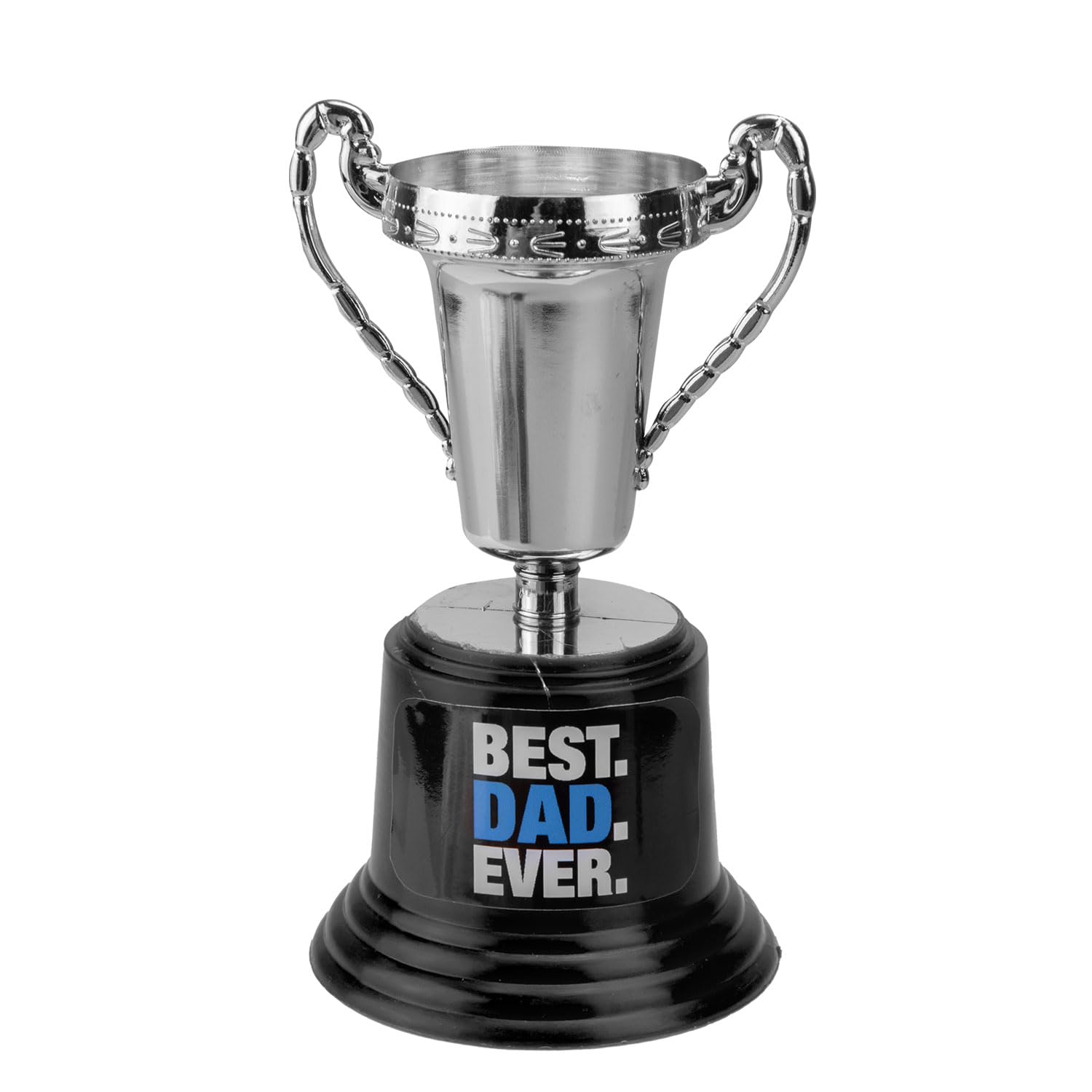 VFM - Best Dad Trophy Best Dad Ever Fun Present, Birthday Great Gift for Dad On Special Occasions - Silver