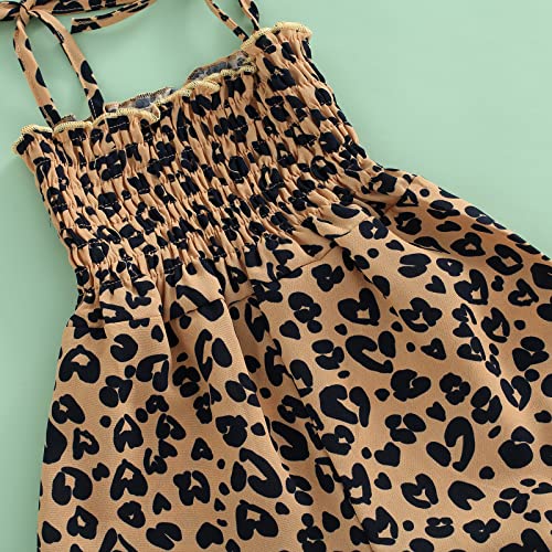 Infant Toddler Baby Girls Off Shoulder Romper Summer Sleeveless Suspender Jumpsuit Heart&Leopard Print Bodysuit4